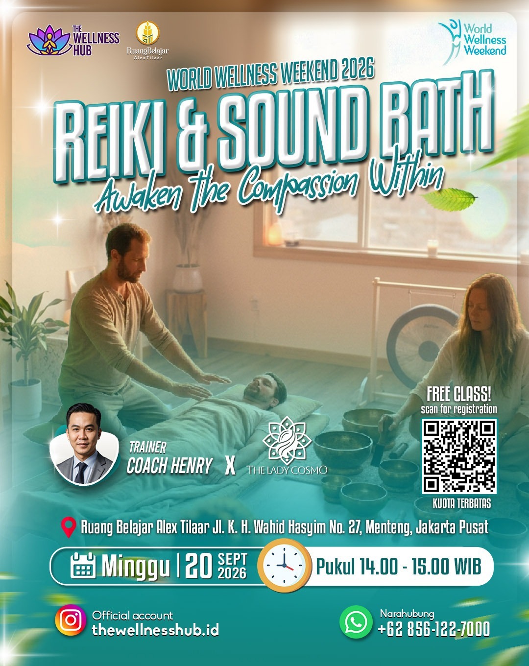 Flayer Reiki & Sound Bath: Awaken the Compassion Within : Lady Cosmo feat Coach Henry